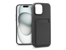   Apple iPhone 15 Plus szilikon hátlap kártyatartóval - Card Case - fekete