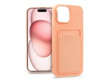  Apple iPhone 15 Plus szilikon hátlap kártyatartóval - Card Case - rózsaszín