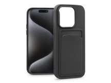   Apple iPhone 15 Pro szilikon hátlap kártyatartóval - Card Case - fekete