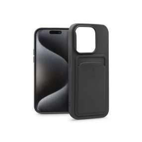   Haffner Card Case kártyatartós szilikon tok - Apple iPhone 15 Pro - fekete