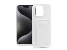   Apple iPhone 15 Pro Max szilikon hátlap kártyatartóval - Card Case - fehér