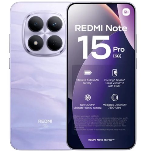 Xiaomi Redmi Note 15 Pro 5G Dual 12GB RAM 512GB Mist Purple (Töltős változat) 