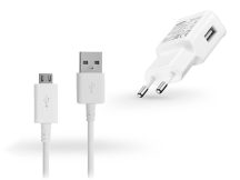   Samsung gyári USB hálózati töltő adapter + micro USB adatkábel - 5V/2A - EP-TA12EWE + ECB-DU68WE white (ECO csomaglás)