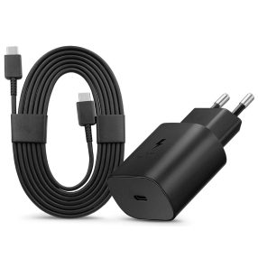   Samsung EP-TA800EBE gyári gyorstöltő adapter 25W + EP-DA767JBE Type-C/Type-C 1,8m - fekete - ECO