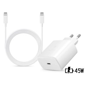   Samsung EP-TA845EWE gyári gyorstöltő adapter 45W + EP-DX510JWE Type-C/Type-C 1,8m - fehér - ECO