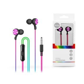   Setty SPD-J-313 vezetékes fülhallgató 3,5mm jack csatlakozóval - szívárvány