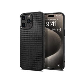   Spigen Liquid Air ütésálló tok - Apple iPhone 15 Pro Max - fekete