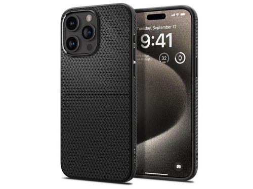 Spigen Liquid Air ütésálló tok - Apple iPhone 15 Pro Max - fekete