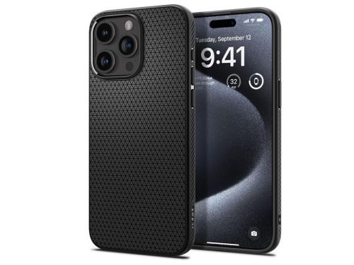 Spigen Liquid Air ütésálló tok - Apple iPhone 15 Pro - fekete