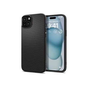   Spigen Liquid Air ütésálló tok - Apple iPhone 15 - fekete