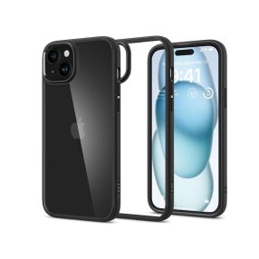   Spigen Ultra Hybrid ütésálló tok - Apple iPhone 15 - fekete/átlátszó