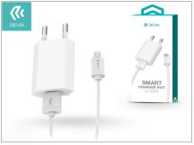   Devia Smart USB hálózati töltő adapter + micro USB adatkábel 1 m-es vezetékkel - 5V/1A - Devia Smart Charger Suit - white