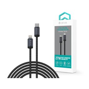   Devia Gracious Series 27W PD Type-C/Lightning adat- és töltőkábel 1m - fekete