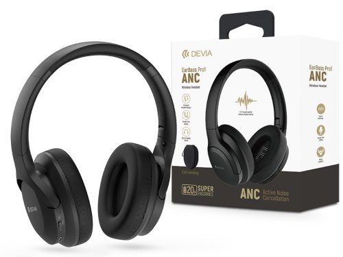 Devia EarBass Pro1 ANC Bluetooth sztereó fejhallgató beépített mikrofonnal - fekete