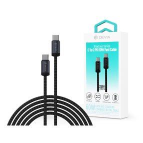   Devia Gracious Series 60W PD Type-C/Type-C adat- és töltőkábel 2m - fekete