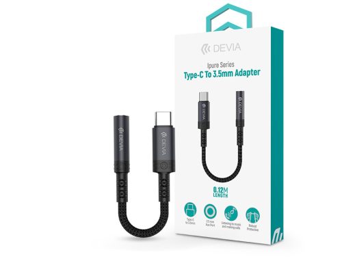 Devia Ipure Series Type-C/AUX 3,5 mm audió adapter - fekete