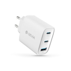   Devia Extreme Speed Series 65W GaN PD hálózati gyorstöltő adapter USB+2xType-C - fehér
