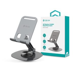   Devia Kintone Series összecsukható asztali 360° fokban elfordítható fém telefon tartó - szürke