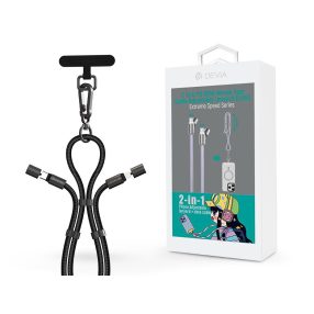   Devia Extreme Speed Series Woven 27W PD Type-C/Lightning adat-és töltőkábel + nyakpánt 1.6m - fekete