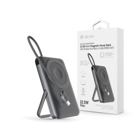   Devia Extreme Speed Series Magnetic 4in1 22.5W powerbank/állvány - Type-C - 10.000 mAh - szürke