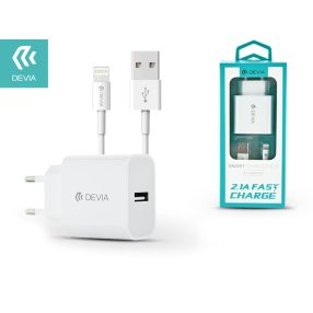   Devia Smart Series 10W USB hálózati töltő adapter + USB/Lightning kábel 1,2m - fehér