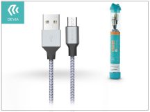   Devia USB - micro USB adat- és töltőkábel 1 m-es vezetékkel - Devia Tube for    Android USB 2.4A - silver/blue