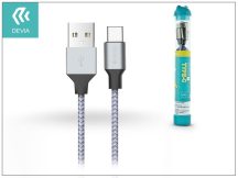   Devia USB - USB Type-C töltő- és adatkábel 1 m-es vezetékkel - Devia Tube for   Type-C USB 2.4A - silver/blue