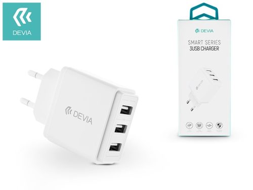 Devia Smart Series 17W 3xUSB hálózati töltő adapter - fehér
