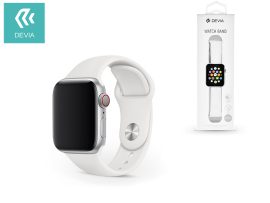 Apple Watch lyukacsos sport szíj - Devia Deluxe Series Sport Band - 42/44/45/49 mm - fehér