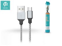   Devia USB - micro USB adat- és töltőkábel 1 m-es vezetékkel - Devia Tube for    Android USB 2.4A - silver/black