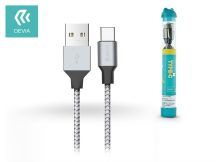   Devia USB töltő- és adatkábel 1 m-es vezetékkel - Devia Tube for Type-C USB 2.4A - silver/black
