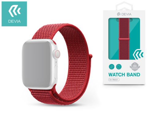 Devia Deluxe Series Sport3 Apple Watch szövet sport szíj - 38/40/41mm - piros