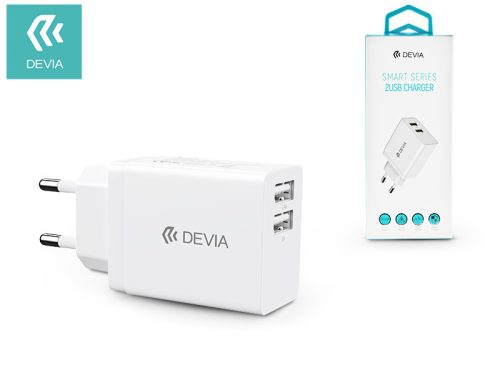 Devia Smart Series 2 12W 2xUSB hálózati töltő adapter - fehér