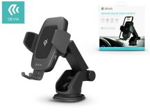   Devia szellőzőrácsba illeszthető / műszerfalra ragasztható vezeték nélküli      autóstöltő/tartó - 5V/2A - Devia Navigation Wireless Charger Car Mount - 10W -  Qi szabványos - fekete