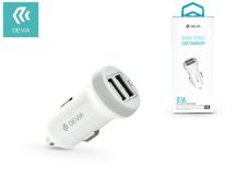   Devia 2xUSB szivargyújtó töltő adapter - Devia Smart Series Car Charger -       5V/3,1A - fehér