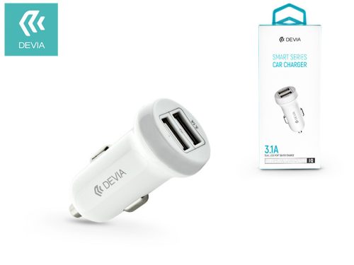 Devia Smart Series 15W 2xUSB autós töltő adapter - fehér