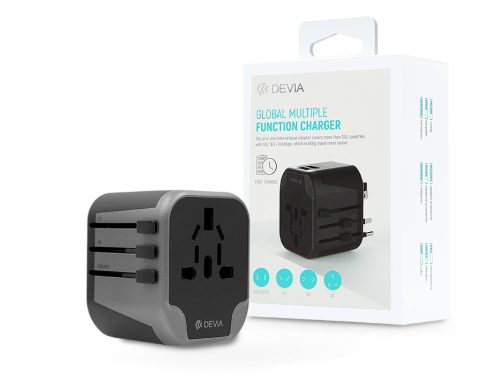Devia Global hálózati töltő utazó adapter (UK/EU/USA/USA/Japán/AU) - fekete