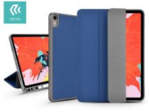   Apple iPad 10.2 (2019/2020/2021) tablet tok (Smart Case) on/off funkcióval, Apple Pencil tartóval, mágneses töltővel - Devia Leather Case With Pencil Slot - sötétkék