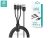 Devia Gracious Series 3in1 15W Lightning/microUSB/Type-C töltőkábel - 1,2 m - fekete
