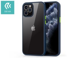 Apple iPhone 12 Pro Max ütésálló hátlap - Devia Shark Series Shockproof Case - blue/transparent