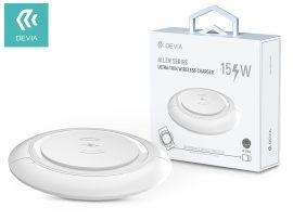 Devia Qi univerzális vezeték nélküli töltő állomás - 15W - Devia Allen Series V3Ultra-Thin Wireless Charger - fehér