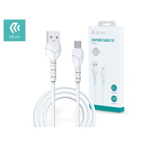   Devia Kintone Cable V2 Series 10W USB/microUSB adat-és töltőkábel 1m - fehér