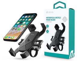 Devia univerzális kerékpárra / motorkerékpárra szerelhető telefontartó 4,7-7.0 méretű készülékekhez - Devia Voyager Series Motorcycle Bicycle Phone Holder -   fekete"