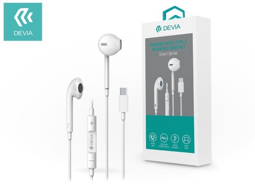 Devia Smart Series sztereó fülhallgató Type-C csatlakozóval - fehér