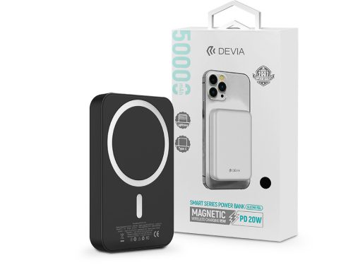 Devia Kintone Series V2 Magnet PD 20W powerbank - Lightning/Type-C - 5000 mAh - fekete