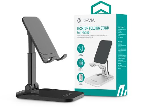 Devia Desktop Folding Stand asztali telefon/tablet tartó - fekete