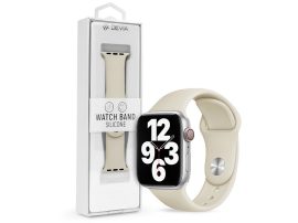 Apple Watch szilikon sport szíj - Devia Silicone Deluxe Series Sport Watch Band - 42/44/45/49 mm - antique white