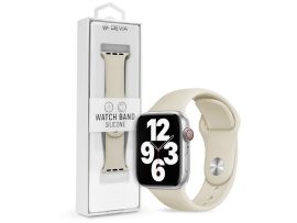 Apple Watch szilikon sport szíj - Devia Silicone Deluxe Series Sport Watch Band - 42/44/45/49 mm - antik fehér