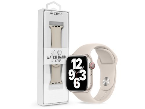 Devia Deluxe Series Sport Apple Watch szilikon sport szíj - 42/44/45/49mm - homok