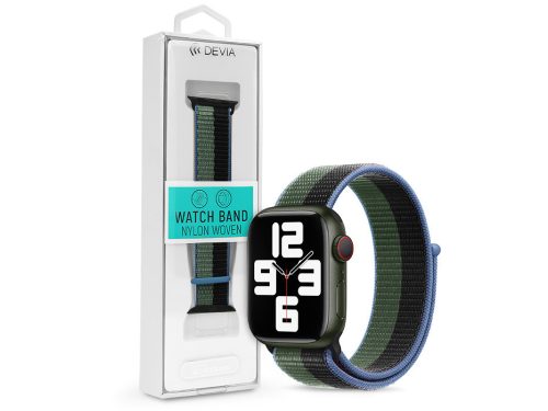 Devia Nylon Woven Braided Apple Watch szövet sport szíj - 38/40/41mm - eukaliptusz zöld